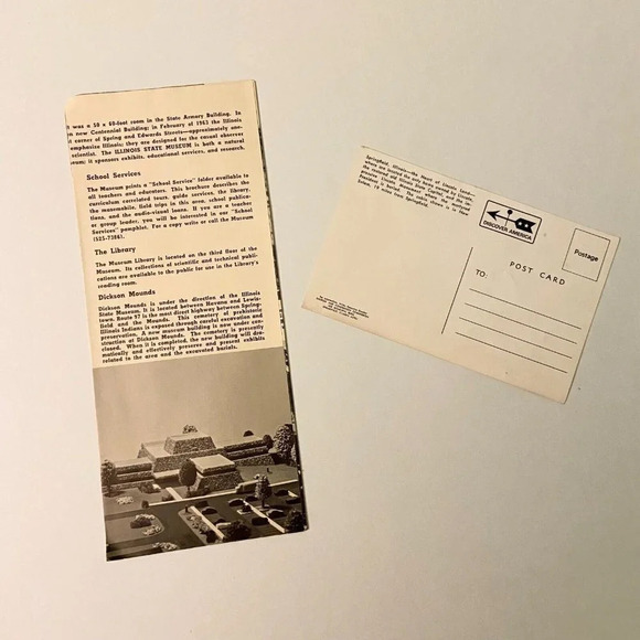 Vintage Illinois State Museum Travel Brochure Heart of Lincoln Land Postcard - Picture 2 of 16
